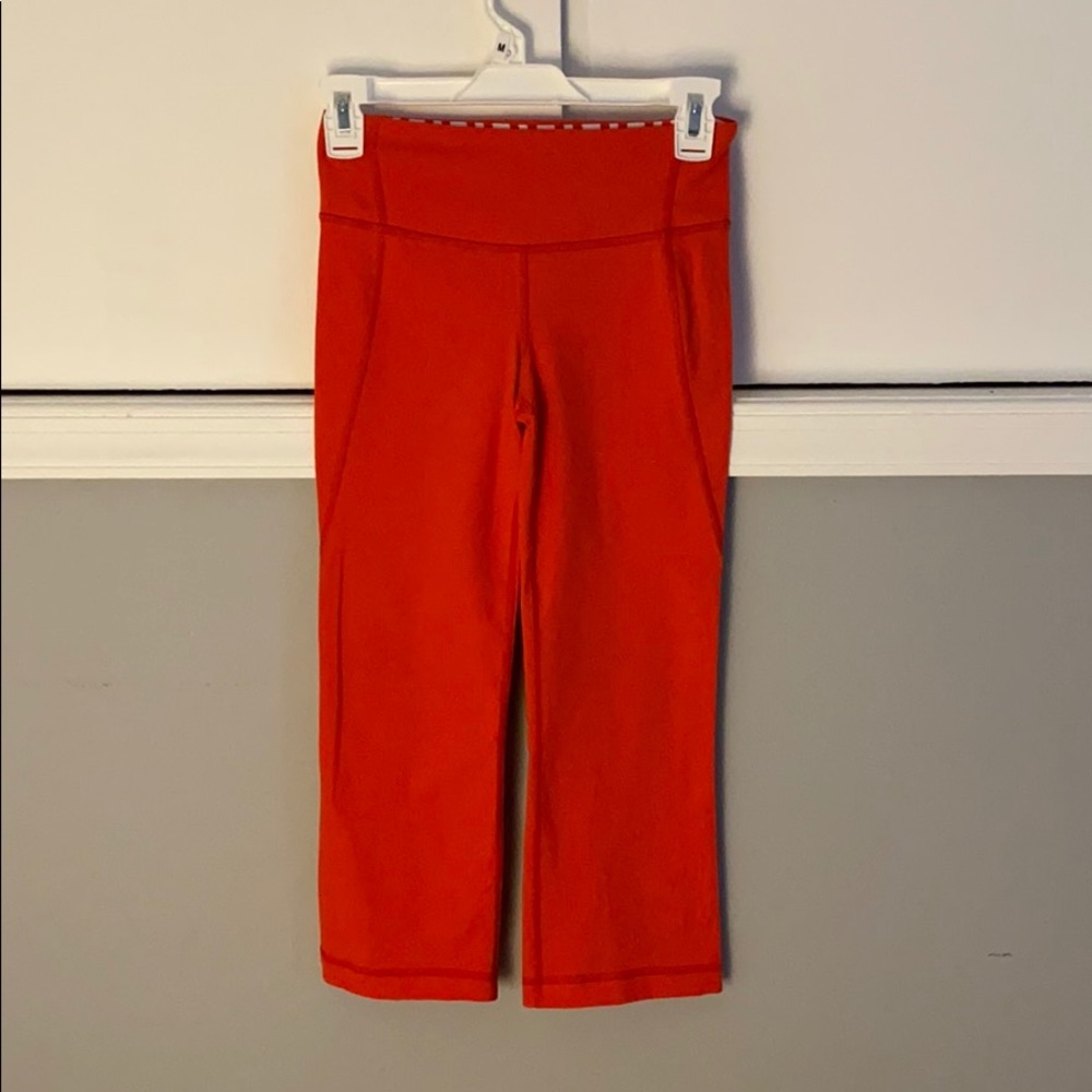 Lululemon Red/Orange Cropped Flare Leggings